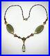 Vintage Art Deco Czechoslovakia Green Glass Necklace