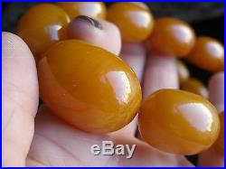 Vintage Art Deco Egg Yolk Butterscotch Amber Bakelite Bead Necklace 94 Grams
