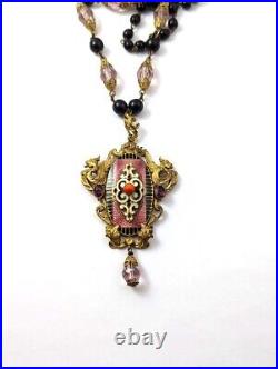 Vintage Art Deco Enamel Necklace with Dragons, 1930's, Vintage Jewelry