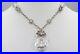 Vintage Art Deco Faceted Crystal Drop Silver Filigree Pendant Choker Necklace