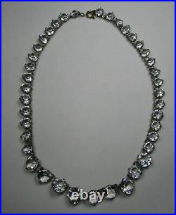 Vintage Art Deco Faceted Crystal Paste Open Back FNCO Fishel Nessler Necklace