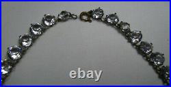 Vintage Art Deco Faceted Crystal Paste Open Back FNCO Fishel Nessler Necklace