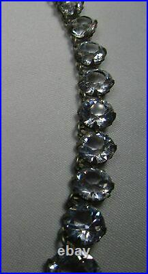 Vintage Art Deco Faceted Crystal Paste Open Back FNCO Fishel Nessler Necklace