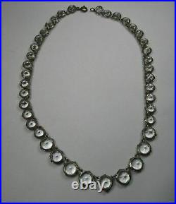 Vintage Art Deco Faceted Crystal Paste Open Back FNCO Fishel Nessler Necklace