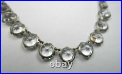 Vintage Art Deco Faceted Crystal Paste Open Back FNCO Fishel Nessler Necklace