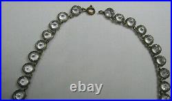 Vintage Art Deco Faceted Crystal Paste Open Back FNCO Fishel Nessler Necklace