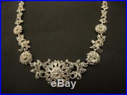Vintage Art Deco Full Continuous Sterling Silver Marcasite necklace