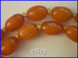 Vintage Art Deco Genuine Natural Butterscotch Amber Necklace 32.2gr beads
