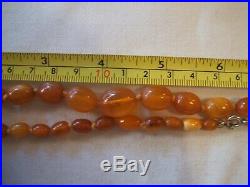 Vintage Art Deco Genuine Old Butterscotch Amber Bead Necklace