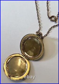 Vintage Art Deco Gold Filled Locket Pendant Necklace 3g