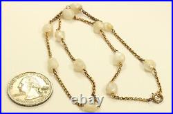 Vintage Art Deco Gold Filled Mississippi River Pearl Bead Chain Necklace 15