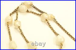 Vintage Art Deco Gold Filled Mississippi River Pearl Bead Chain Necklace 15