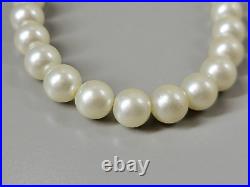 Vintage Art Deco Graduated Akoya White Pearl Beaded Necklace, 18 Total Length
