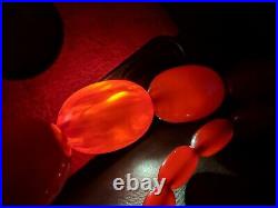 Vintage Art Deco Graduated Cherry Red Amber Bakelite Long105cm Necklace 90g