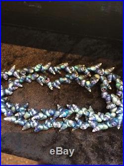 Vintage Art Deco Maireener Shell Necklace Iridescent Blue Green Shell Necklace