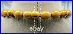 Vintage Art Deco Marbled Honey Bakelite Graduated Necklace With Screw Clasp