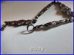 Vintage Art Deco Marcasite Sterling Silver Chocker Necklace Pearl Fabulous