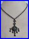 Vintage Art Deco Marcasite Sterling Silver Fringes Necklace With Garnet Fabulous