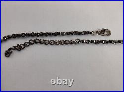 Vintage Art Deco Marcasite Sterling Silver Fringes Necklace With Garnet Fabulous