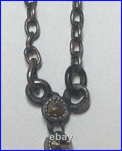 Vintage Art Deco Meyle and Mayer 935 Sterling Silver Enamel Marcasite Necklace