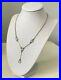 Vintage Art Deco Modernist Sterling Silver Moonstone Lavaliere Necklace Pendant