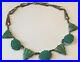 Vintage Art Deco Molded Green Rhinestone & Paste Open Back Necklace