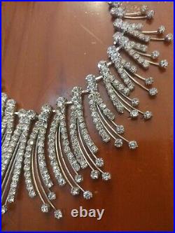 Vintage Art Deco Necklace Rhinestone Crystal Gorgeous