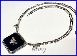 Vintage Art Deco Necklace Sterling Silver Marcasite