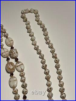 Vintage Art Deco Neiger Egyptian Revival Scarab Mummy Czech Glass Bead Necklace