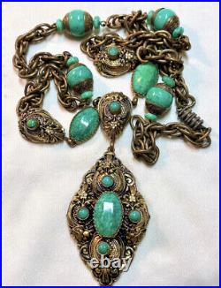 Vintage Art Deco Neiger Peking glass Czech Necklace