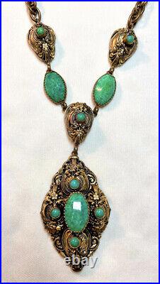 Vintage Art Deco Neiger Peking glass Czech Necklace