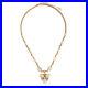 Vintage Art Deco Opal Diamond Necklace 9k Yellow Gold 17.5 Estate Fine Jewelry