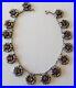 Vintage Art Deco Pink Rhinestone Flower Panel Necklace