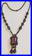 Vintage Art Deco Purple Rhinestone & Glass Beads Necklace