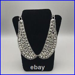 Vintage Art Deco Rhinestone Collar Necklace Bling Peter Pan Runway 22