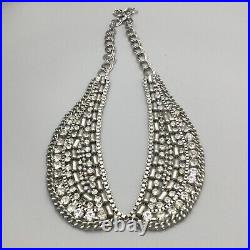 Vintage Art Deco Rhinestone Collar Necklace Bling Peter Pan Runway 22