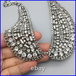 Vintage Art Deco Rhinestone Collar Necklace Bling Peter Pan Runway 22