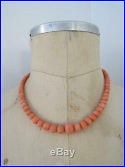Vintage Art Deco Salmon Coral Necklace Choker