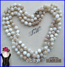 Vintage Art Deco Scottish Agate Beads Flapper Necklace Bridal Beautiful Gift