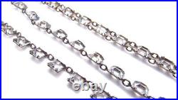 Vintage Art Deco Sterling Paste Glass Riviere Necklace Bracelet SET