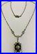 Vintage Art Deco Sterling Silver Black Onyx & Filigree Pendant Necklace