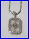 Vintage Art Deco Sterling Silver Camphor Glass Fine Filigree Necklace