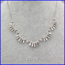 Vintage Art Deco Sterling Silver Open Back Paste Crystal Necklace by Carl Art Co