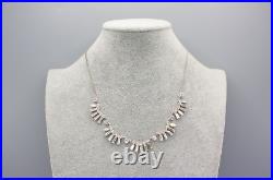 Vintage Art Deco Sterling Silver Open Back Paste Crystal Necklace by Carl Art Co