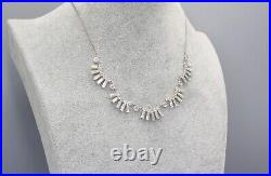 Vintage Art Deco Sterling Silver Open Back Paste Crystal Necklace by Carl Art Co