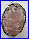 Vintage Art Deco Stunning Rose Quartz Crystal Sterling Pendant