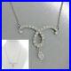 Vintage Art Deco Style 18k Solid White Gold. 81ctw Diamond Pendant Necklace