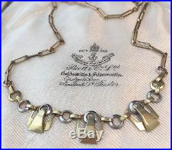 Vintage Art Deco Super Machine Age geometric link necklace