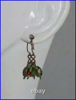 Vintage Art Deco Venetian Foiled Green Art Glass Fancy Link Necklace 11d 138