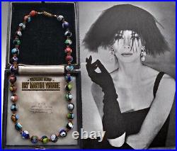 Vintage Art Deco Venetian Millefiori Beads Necklace Superb Cond Beautiful Gift